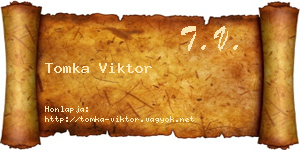 Tomka Viktor névjegykártya